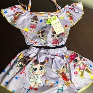 Girls Doll print bathing suit